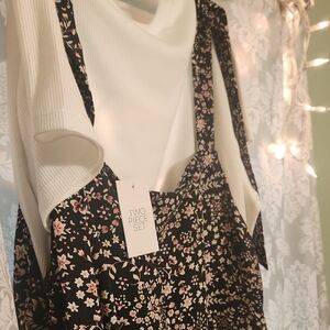 Floral Two-Piece Set with White Top